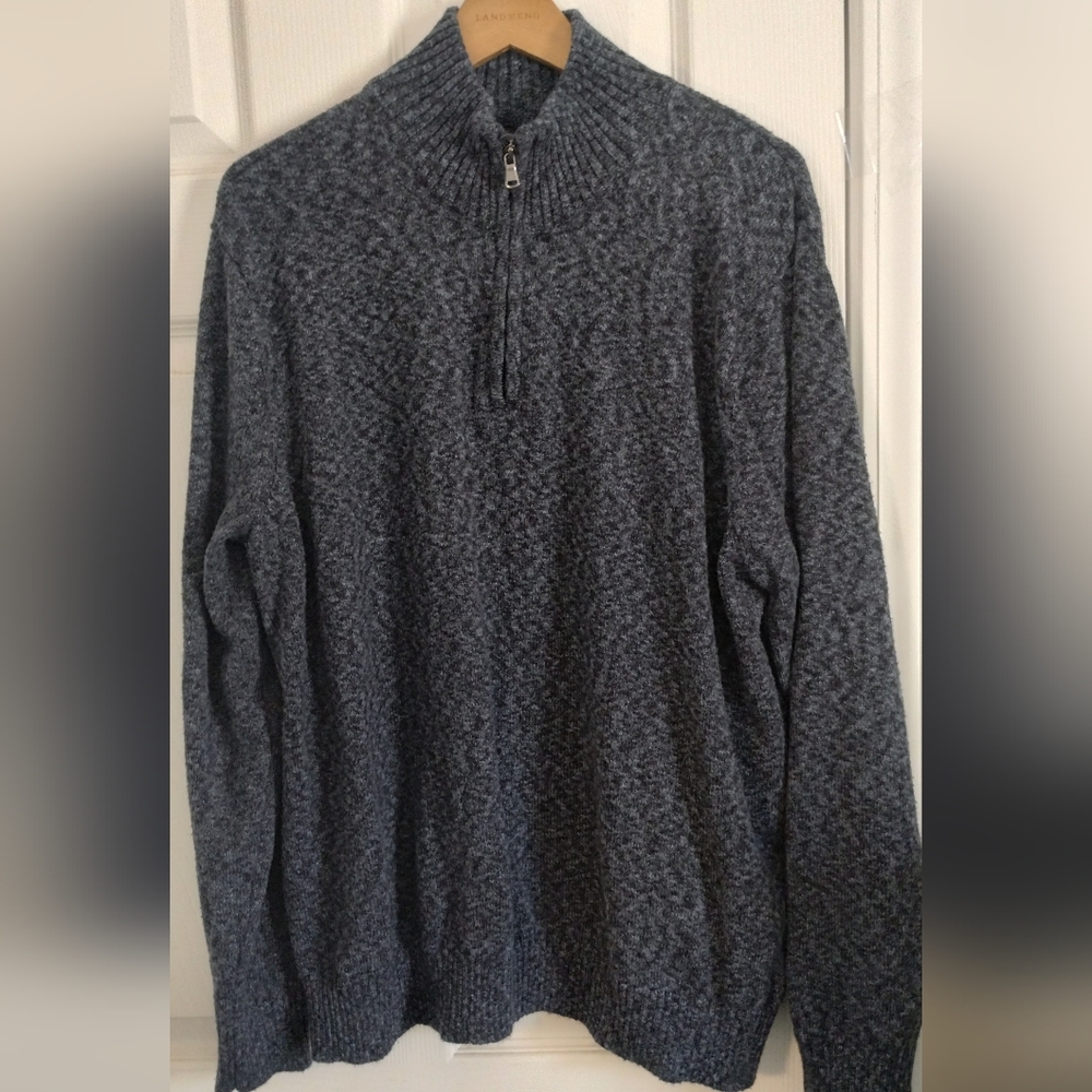 Croft & Barrow Big Men's Blue Quarter Zip Sweater